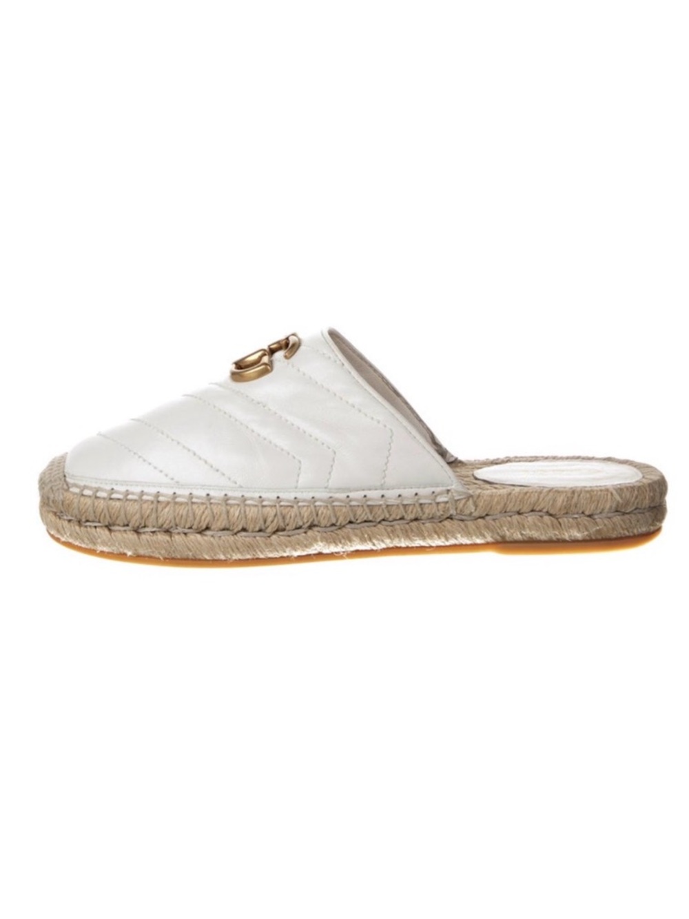 Gucci Marmont espadrille flats black quilted size 6.5 double G GG - Picture 4 of 5